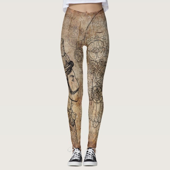 Leggings Art de vitesse de Steampunk (Devant)
