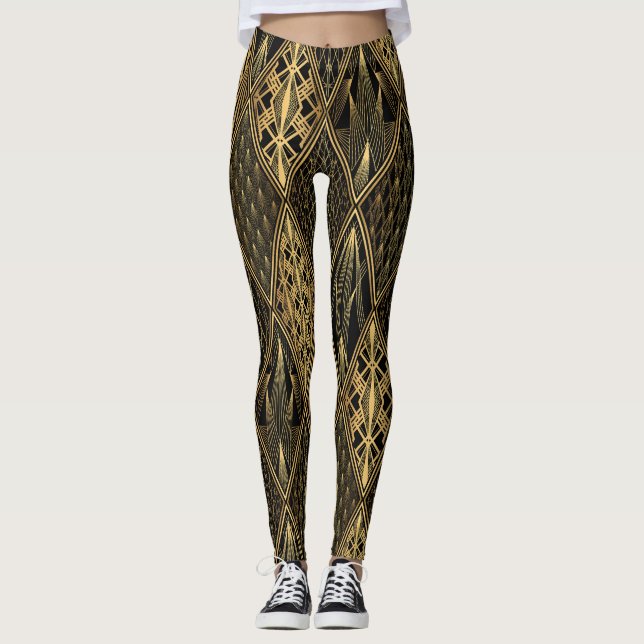 Leggings Art Déco Black Gold Elegance (Devant)