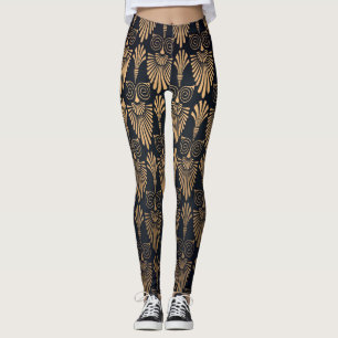 Leggings Art Déco Black Gold : Retro.