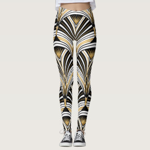 Leggings Art Déco Gold Black Elegance : Années folles