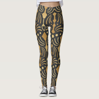 Leggings Art Déco Luxe : Elégance japonaise Vintage