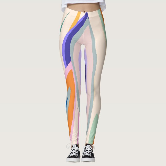 Leggings Art d'été : Motif de collage créatif (Devant)