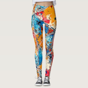 Leggings Art éclatant géométrique vibre