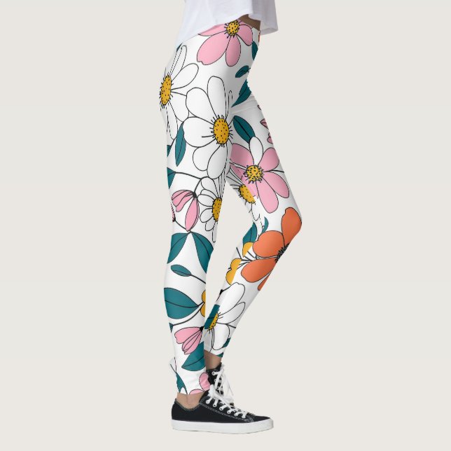 Leggings art floral coloré (Droite)