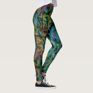 Leggings Art fol griffonné et éclaboussé multicolore
