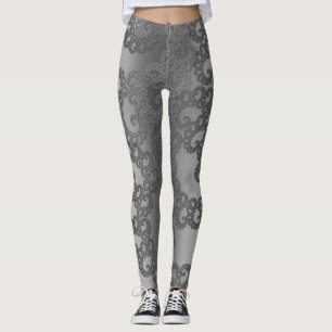 Leggings Art Fractal Argent