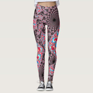 Leggings Art fractal en spirale trippy groovy bohème hippie