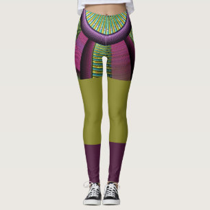 Leggings Art Fractal Moderne Rond Et Coloré