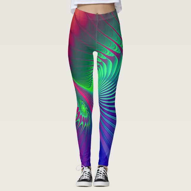 Leggings Art fractal - SPIRALE DU POUVOIR DE SORTE (Devant)