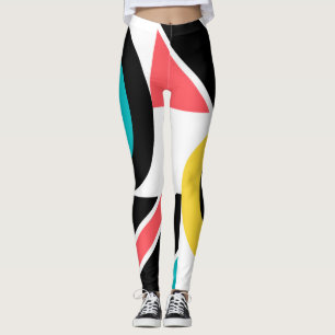 Leggings Art géométrique coloré, urbain, tendance, moder