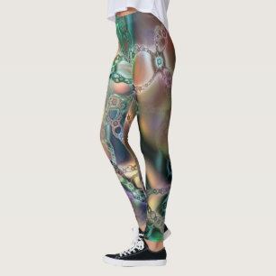 Leggings Art géométrique fractal amusant coloré