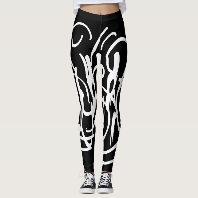 Leggings Art géométrique moderne abstrait (Devant)