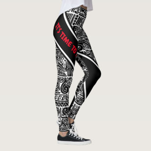 Leggings Art géométrique noir et blanc 2