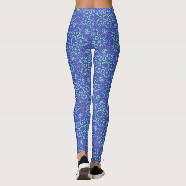 Leggings Art géométrique violet turquoise bébé (Dos)