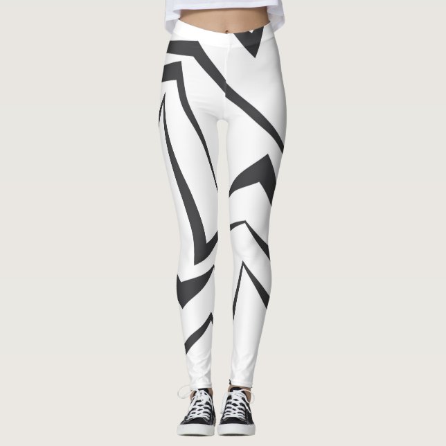 Leggings Art graphique abstrait moderne, dynamique, simple  (Devant)