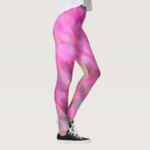 Leggings Art impressionniste rose vif