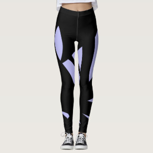 Leggings Art moderne magnifique Noir et Lavande