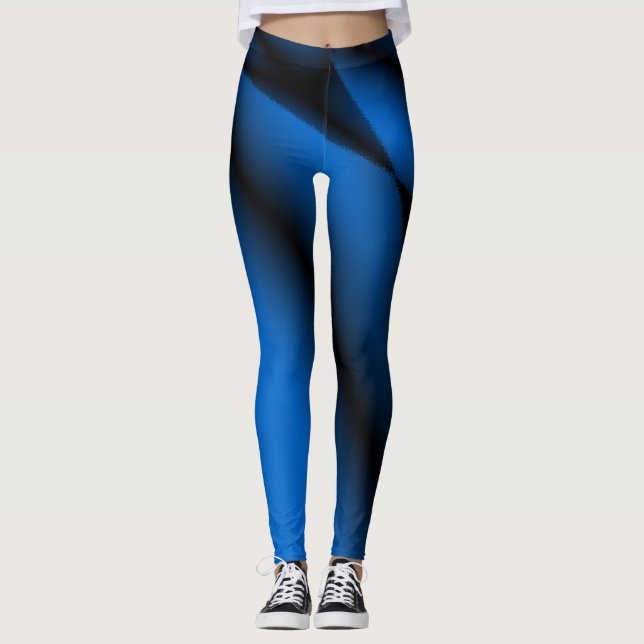 Leggings art motif abstrait bleu (Devant)