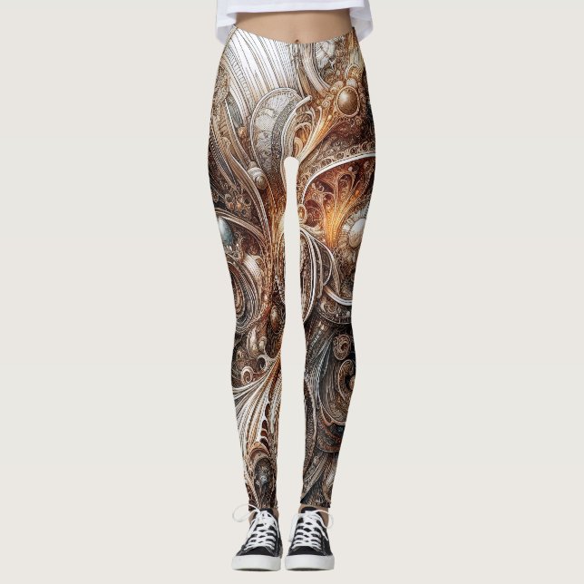 Leggings Art nouveau Abstrait (Devant)