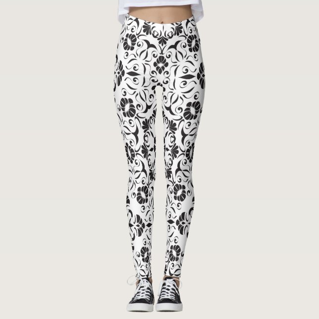 Leggings Art Nouveau : Eléments Vintages stylisés (Devant)