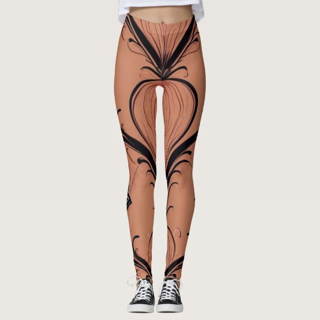 Leggings Art Nouveau Tons Terre (Devant)