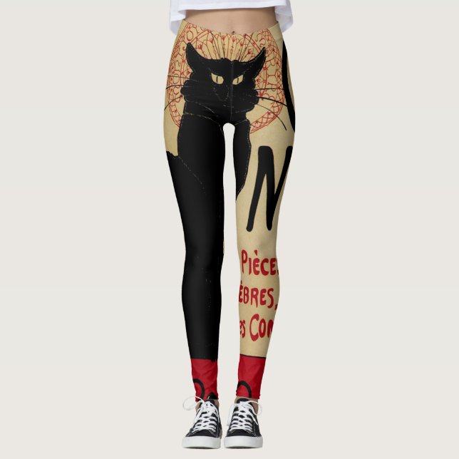 Leggings Art Nouveau vintage, Ce Soir Conversation Noir Cha (Devant)