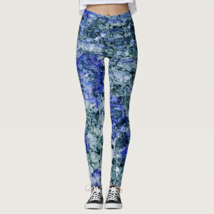 Leggings Art numérique d'aquarelle bleue arrière - plan abs