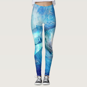 Leggings Art numérique de dauphin d'aquarelle