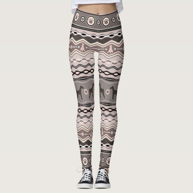 Leggings Art numérique de terriers d'Airedale (Devant)
