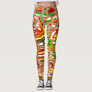 Leggings Art numérique des bulles rétro