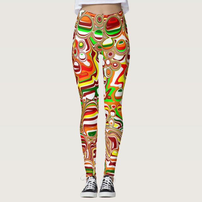 Leggings Art numérique des bulles rétro (Devant)