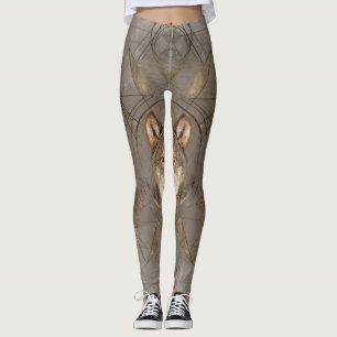 Leggings Art numérique sacré de la géométrie de loup