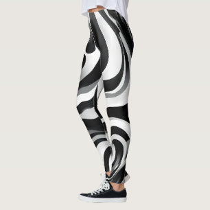 Leggings Art Op Vave Noir Et Blanc,