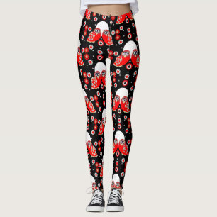 Leggings Art populaire de Chouette scandinave