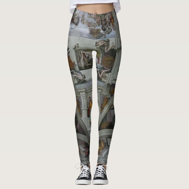 Leggings Art portable !  Plafond de chapelle de Sistine (Devant)