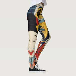 Leggings Art Vintage japonais coloré amusant Asiatique tend