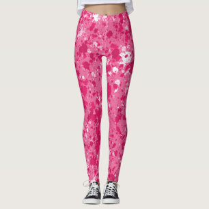 Leggings Artistic Abstrait rose Aquarelle Peinture