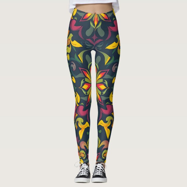 Leggings artistiques dynamiques Élégante impressio (Devant)