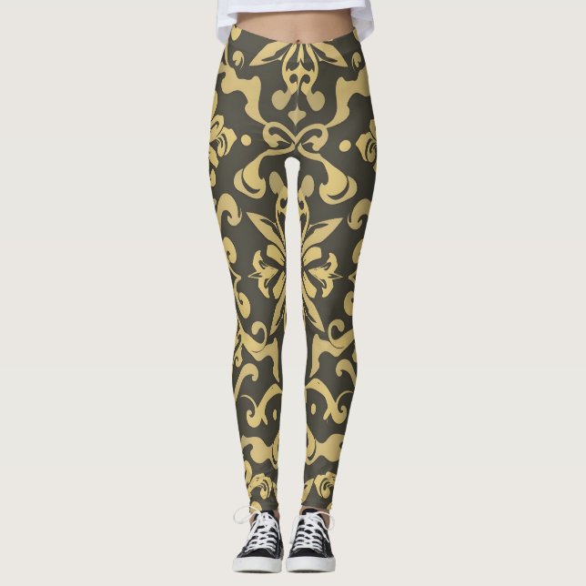 Leggings Artistiques Vibrants - Élégant Patte sans (Devant)