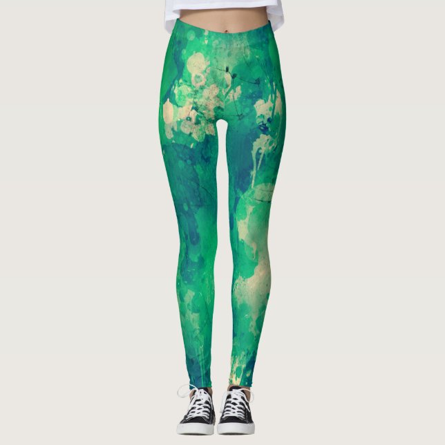 Leggings Artsy Abstrait vert (Devant)