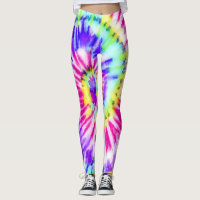 Artsy Neon Rainbow Tie Dye Motif d'aquarelle