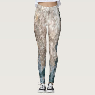 Leggings Artwork Abstrait décoratif gris bleu