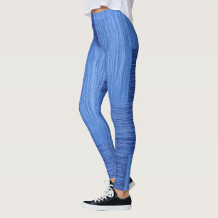 Leggings Artwork d'élégantes bandes brossées bleues Abst