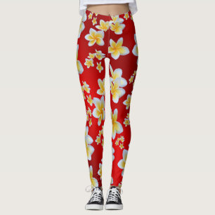 Leggings asiatique, jaune, blanc, fleur, brillant, or, flor