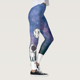Leggings Astronaute dans l'espace avec ballon lunaire cosmo
