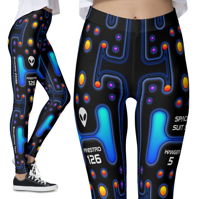 Leggings Astronaute noir SciFi Space Girl Alt Robot (Créateur téléchargé)