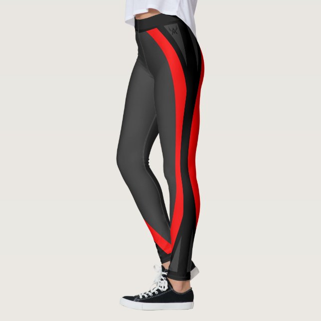 Leggings Attoni gris foncé rouge et noir Side Sports (Gauche)