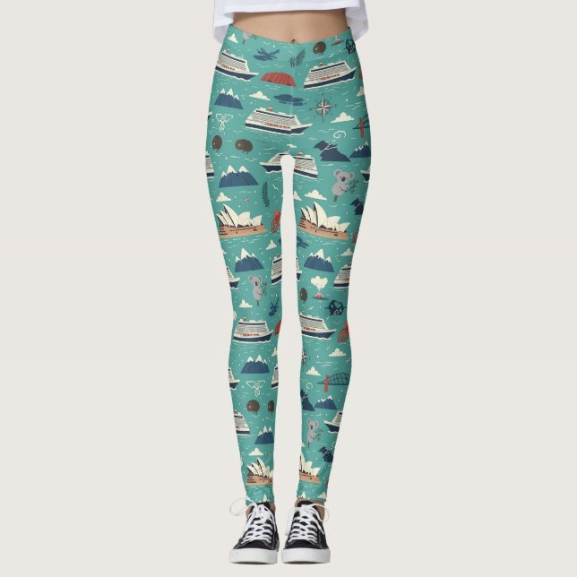 Leggings Australia New Zealand Cruise Coastal Ship Design (Devant)