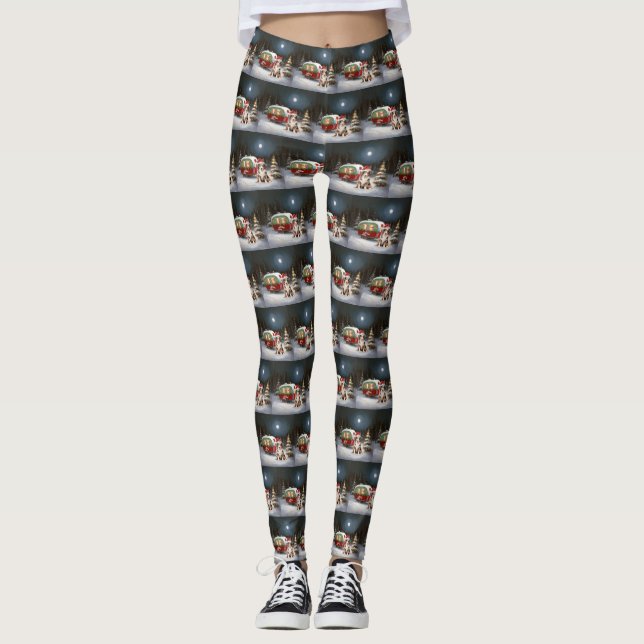 Leggings Australian Shepherd Caravan Christmas Adventure (Devant)