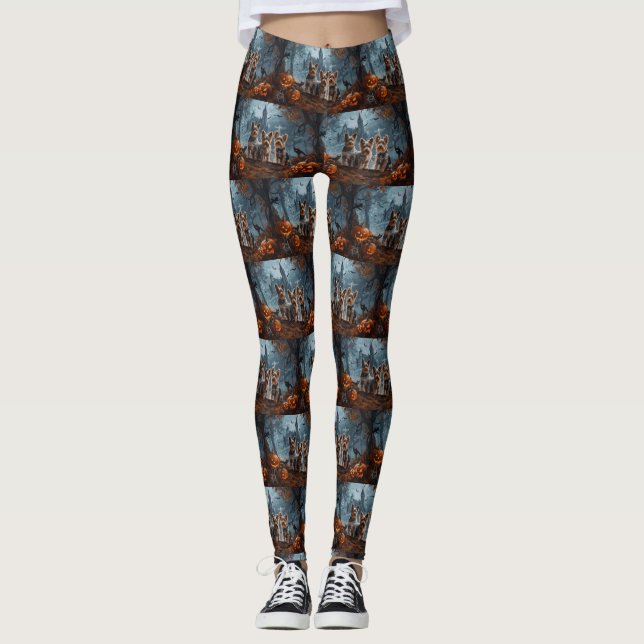Leggings Australien Terrier Halloween nuit chien délice (Devant)